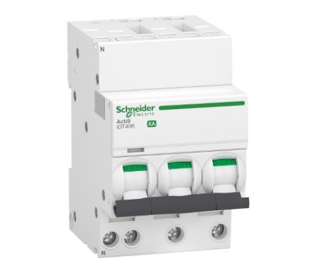 Schneider Electric Acti 9 Acti9 iDT40K XA MCB, 3+N, 25A Curve C, 230V AC [A9PK1725]; 238-3451