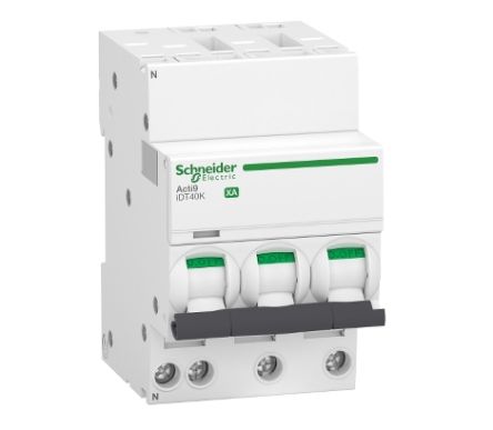 Schneider Electric Acti 9 Acti9 iDT40K XA MCB, 3+N, 40A Curve C, 230V AC [A9PK1740]; 238-3453