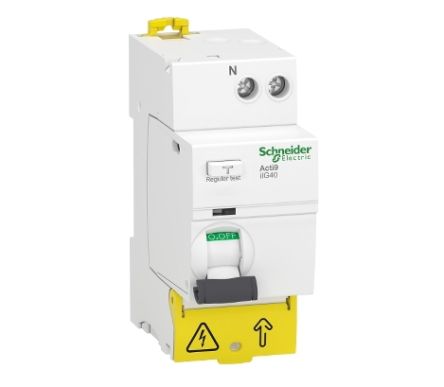 Schneider Electric Acti9 iIG40 RCCB, 63A, 1+N Pole, 30mA, Type AC, 220 → 240V ac [A9R67663]; 238-3463