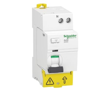 Schneider Electric Acti9 iIG40 RCCB, 63A, 1+N Pole, 30mA, Type AC, 220 → 240V ac [A9R87663]; 238-3479