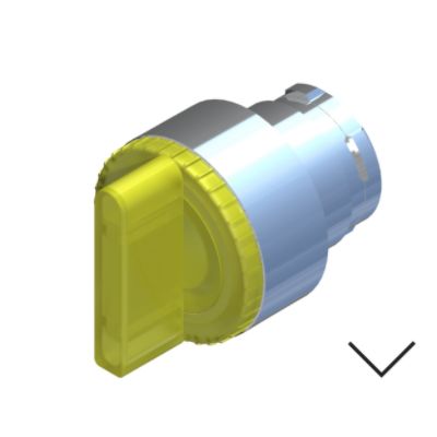 RS PRO 2 Position Selector Switch Head, 22.5mm Cutout, Yellow Handle [0]; 238-3912