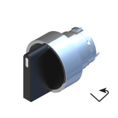 RS PRO 2 Position Selector Switch Head, 22.5mm Cutout, Black Handle [0]; 238-3920