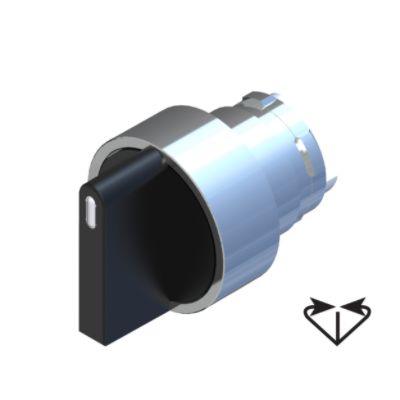 RS PRO 3 Position Selector Switch Head, 22.5mm Cutout, Black Handle [0]; 238-3922