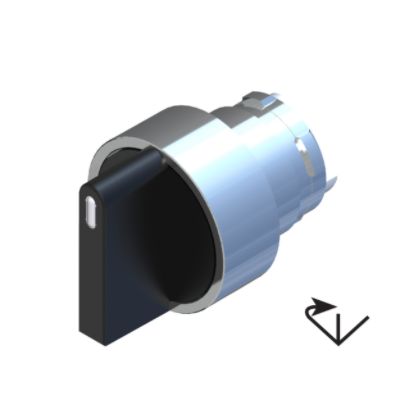 RS PRO 3 Position Selector Switch Head, 22.5mm Cutout, Black Handle [0]; 238-3923
