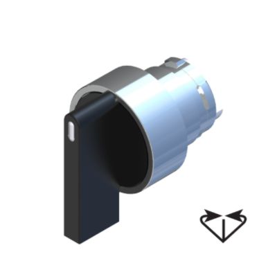 RS PRO 3 Position Selector Switch Head, 22.5mm Cutout, Black Handle [0]; 238-3927