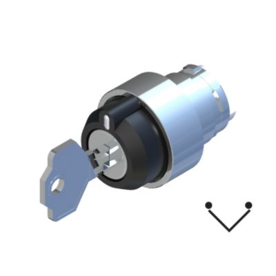 RS PRO 2-position Key Switch Head, Maintained, 22.5mm Cutout [0]; 238-3929