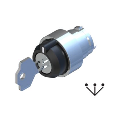 RS PRO 3-position Key Switch Head, Maintained, 22.5mm Cutout [0]; 238-3932