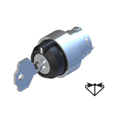RS PRO 3-position Key Switch Head, Spring Return from Left and Right, 22.5mm Cutout [0]; 238-3933