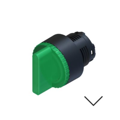 RS PRO 2 Position Selector Switch Head, 22.5mm Cutout, Green Handle [0]; 238-3934