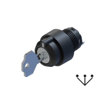 RS PRO 3-position Key Switch Head, Maintained, 22.5mm Cutout [0]; 238-3948