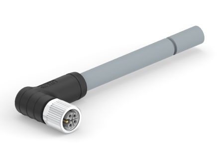 TE Connectivity Female 4 way M12 to Right Angle Female 4 way M12 Sensor Actuator Cable, 1.5m [T41514C9L14-003]; 238-4548