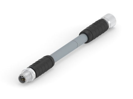 TE Connectivity Straight Female 5 way M12 to Straight Male 5 way M12 Sensor Actuator Cable, 1.5m [T41625B9L25-003]; 238-4610