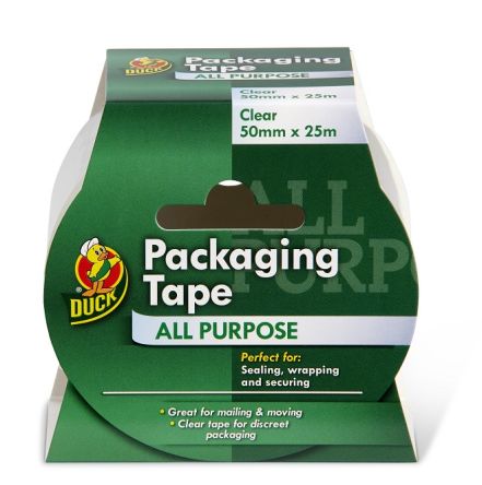 DUCK TAPE Clear Packing Tape, 25m x 50mm [224499]; 238-5569
