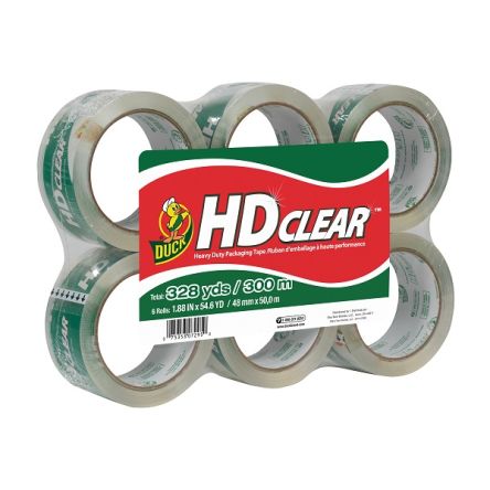 DUCK TAPE Clear Packing Tape, 50m x 48mm [287084]; 238-5588