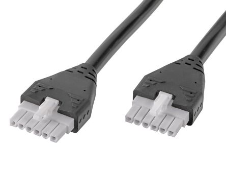 Molex 6 Way Female Mini-Fit Jr. to 6 Way Female Mini-Fit Jr. Wire to Board Cable, 1m [215330-0610]; 238-7642