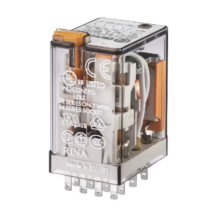 Finder Plug In Relay, 24V dc Coil, 7A Switching Current, 4PDT [55.34.9.024.0094]; 238-8165