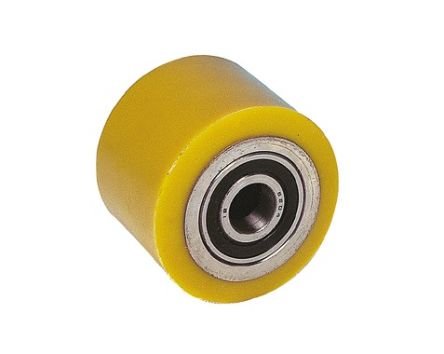 Guitel Hervieu Grey, Yellow Polyurethane Abrasion Resistant Trolley Wheel, 300kg [23-040-075B20]; 239-1394
