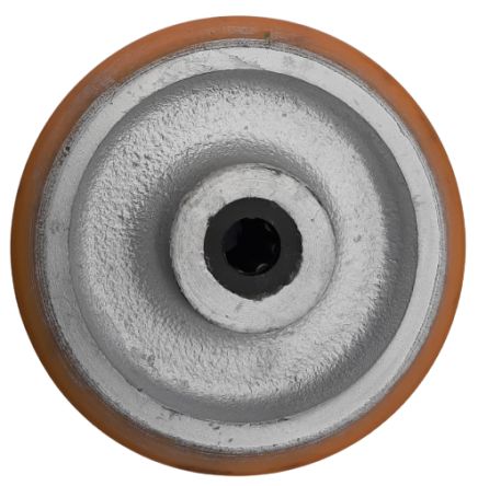 Guitel Hervieu Grey, Yellow Polyurethane Abrasion Resistant Trolley Wheel, 230kg [23-412-100R12]; 239-1398
