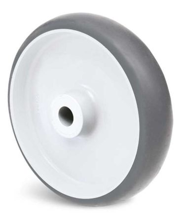 Guitel Hervieu Grey Thermoplastic Rubber Quiet Operation Trolley Wheel, 60kg [325-202-080L10]; 239-1407