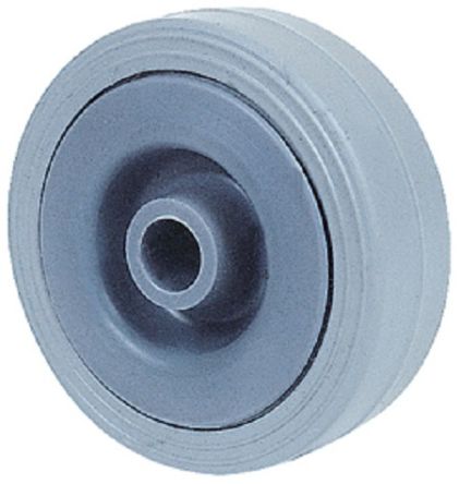 Guitel Hervieu Grey Thermoplastic Rubber Quiet Operation Trolley Wheel, 30kg [380113]; 239-1418