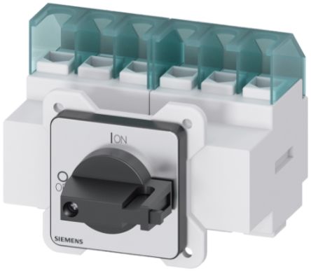 Siemens 6P Pole Panel Mount Non-Fused Switch Disconnector - 25A Maximum Current, 9.5kW Power Rating, IP65 [3LD2122-3VK11]; 239-2629
