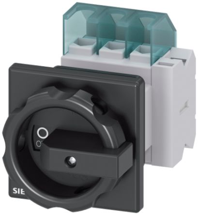 Siemens 3P Pole Panel Mount Non-Fused Switch Disconnector - 25A Maximum Current, 9.5kW Power Rating, IP65 [3LD2154-1TP51]; 239-2634