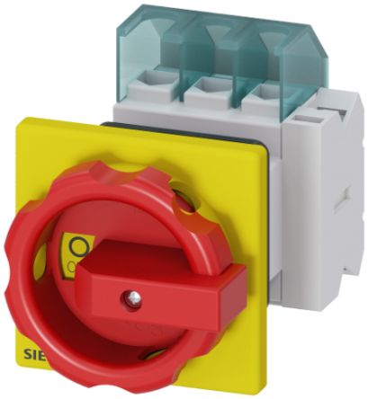 Siemens 3P Pole Panel Mount Non-Fused Switch Disconnector - 25A Maximum Current, 9.5kW Power Rating, IP65 [3LD2154-1TP53]; 239-2635