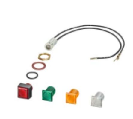 Siemens 3RV1 Series Clear, Green, Red Glow Lamp Indicator, 480 - 500V ac/dc, S00 to S2 Mounting Hole Size, Lead Wires [3RV1903-5G]; 239-2666