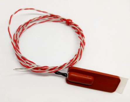 RS PRO Type K Rubber Patch Thermocouple 1m Length, 40 x 13 x 5mm Diameter → +150°C [0]; 239-4673