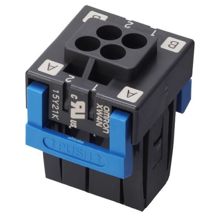 Omron, 3.5mm Pitch, 4 Way, Pluggable Terminal Block, Plug, Through Hole, XW4N-04D2-S [XW4N-04D2-S]; 239-4993