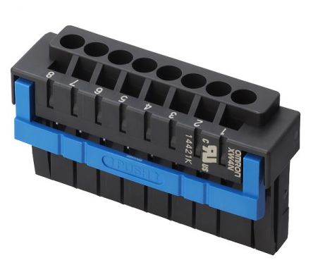 Omron, 3.5mm Pitch, 8 Way, Pluggable Terminal Block, Plug, Through Hole, XW4N-08D1-A [XW4N-08D1-A]; 239-4994