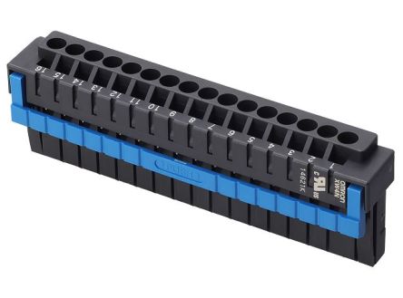 Omron, 3.5mm Pitch, 16 Way, Pluggable Terminal Block, Plug, Through Hole, XW4N-16D1-A [XW4N-16D1-A]; 239-4999