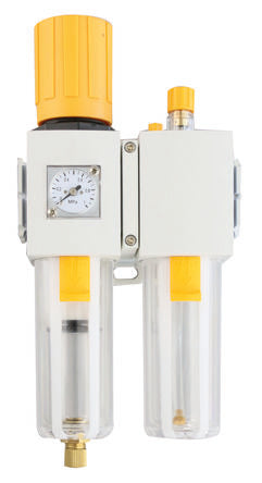 RS PRO G 1/4 Filter Regulator Lubricator, Manual Drain, 40μ Filtration Size - With Pressure Gauge [0]; 239-5723