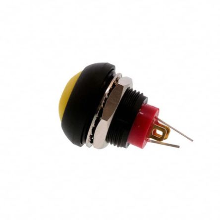 TE Connectivity PB6 Series Illuminated Push Button Switch, (On)-Off, Panel Mount, SPST - NO, Yellow LED, 50 V dc, 125V [PB6B2FM5M1CAL05]; 239-6481