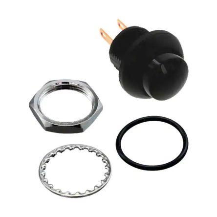 TE Connectivity PB6 Series Push Button Switch, (On)-Off, Panel Mount, SPST - NO, 50 V dc, 125V ac, IP68 [PB6B2HS2M3CAL00]; 239-6609