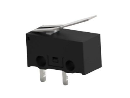 TE Connectivity Lever Snap Action Micro Switch, PCB Terminal, 0.1A at 30VDC, SPST [SAJ101XBL0N74SNOPTQ]; 239-8332