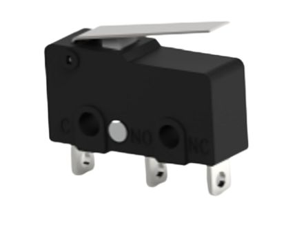 TE Connectivity Lever Snap Action Micro Switch, Solder Terminal, 3A at 30VDC, 3A at 250VAC, 5A at 125VAC, SPDT [SAJ25YXHL0147SDTSEQ]; 239-8381
