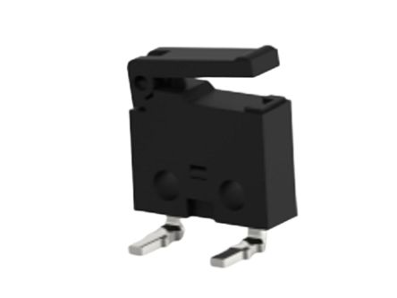 TE Connectivity Lever Snap Action Micro Switch, Left Angle PCB Terminal, 0.5A at 30VDC, SPST [SAJ405XHL0N30SNCLLQ]; 239-8404