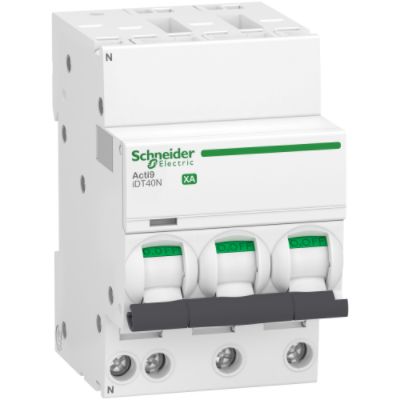 Schneider Electric Acti 9 Acti9 iDT40N XA MCB, 3P, 6A Curve C, 400V AC [A9PA4706]; 239-9985