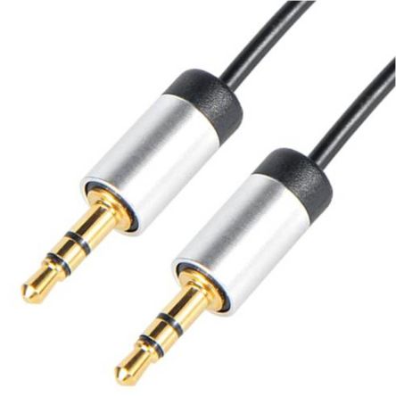 Okdo Male 3.5mm Stereo Jack to Male 3.5mm Stereo Jack Aux Cable, Black, 3m JJ3.5A-3 [JJ3.5A-3]; 240-0010