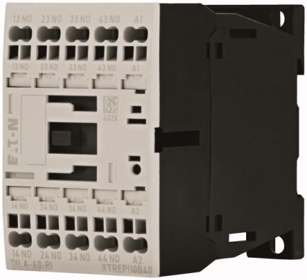 Eaton DILA relays Contactor Relay, 120 V ac Coil, 4 A, 4 NO [199205 DILA-40(110V50HZ,120V60HZ)-PI]; 240-2754