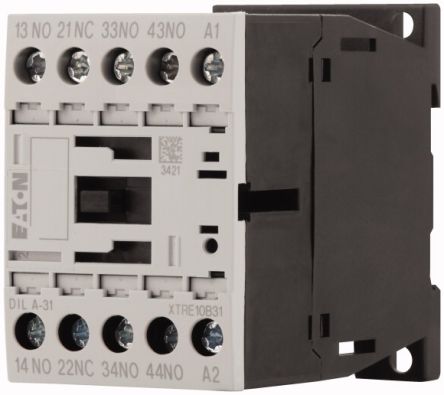 Eaton DILA relays Contactor Relay, 48 V dc Coil, 4 A, 1 NC, 3 NO [199212 DILA-31(42V50HZ,48V60HZ)-PI]; 240-2760
