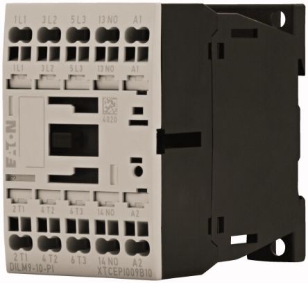 Eaton Contactors Contactor, 240 V ac Coil, 3-Pole, 9 A, 4 kW, 1 NO [199229 DILM9-10(230V50HZ,240V60HZ)-PI]; 240-2776