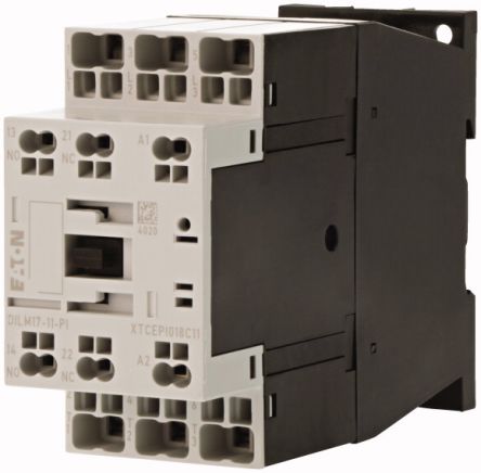 Eaton Contactors Contactor, 240 V ac Coil, 3-Pole, 17 A, 8.3 kW, 1 NC, 1 NO [199279 DILM17-11(230V50HZ,240V60HZ)-PI]; 240-2826