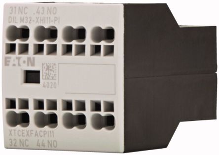 Eaton Auxiliary Contact, 2 Contact, 1 NC, 1 NO, Front Fixing [199309 DILM32-XHI11-PI]; 240-2848