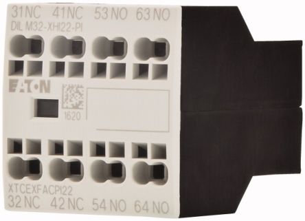 Eaton Auxiliary Contact, 4 Contact, 2 NC, 2 NO, Front Fixing [199311 DILM32-XHI22-PI]; 240-2850