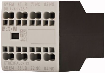 Eaton Auxiliary Contact, 4 Contact, 1 NC, 1 NCL, 1 NO, 1 NOE, Front Fixing [199322 DILA-XHIV22-PI]; 240-2862