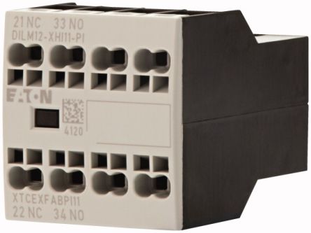 Eaton Auxiliary Contact, 2 Contact, 1 NC, 1 NO, Front Fixing [199456 DILM12-XHI11-PI]; 240-2883