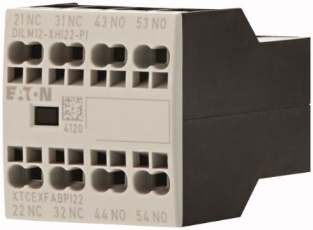 Eaton Auxiliary Contact, 4 Contact, 2 NC, 2 NO, Front Fixing [199458 DILM12-XHI22-PI]; 240-2885