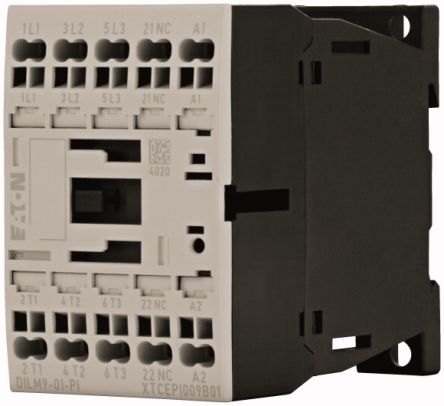 Eaton Contactors Contactor, 230 V ac Coil, 3-Pole, 9 A, 4 kW, 1 NC [199648 DILM9-01(230V50/60HZ)-PI]; 240-2908
